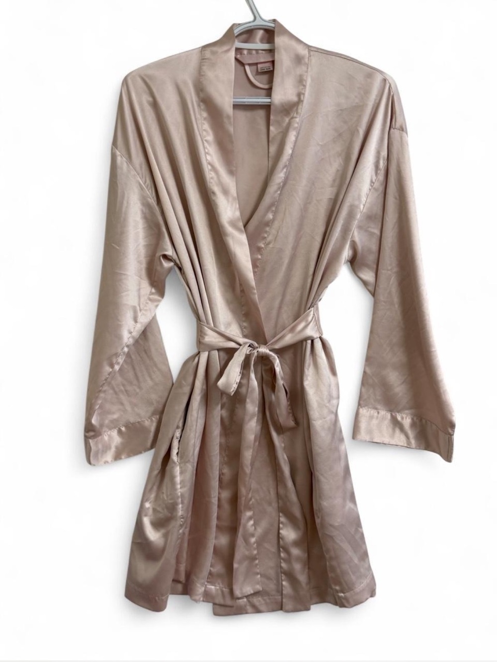 Victoria's Secret Satin Robe in Blush Champagne